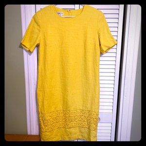 ✨ Talbots Embroidered Linen Shift Dress